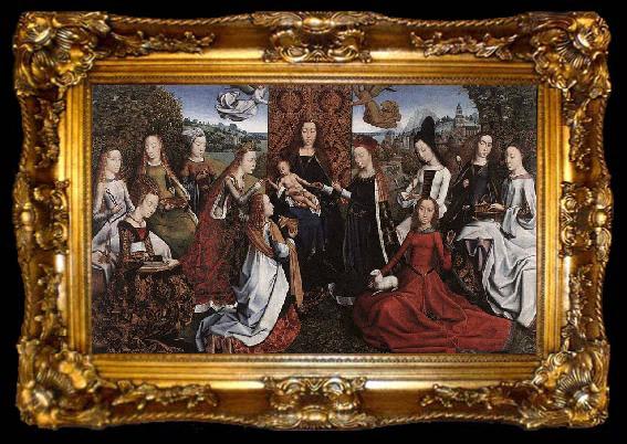framed  Master of the Saint Lucy Legend Virgin Surrounded by Female Saints, ta009-2